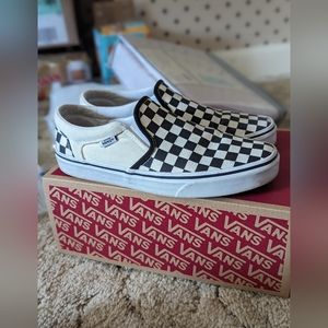 Vans classis checkered slip ons
